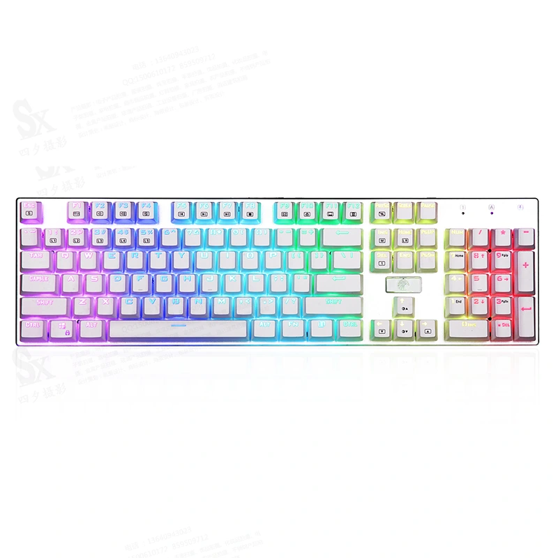 104 คีย์ RGB คีย์บอร์ดเกมกล USB แบบมีสาย