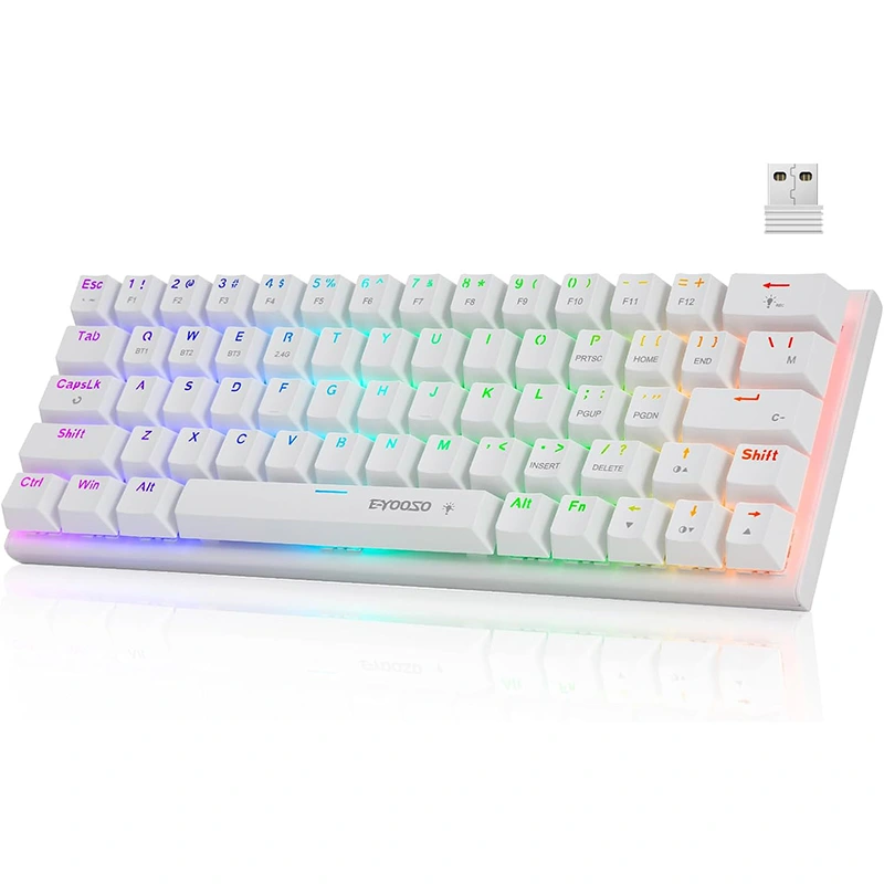 63 RGB Keys ไร้สาย BT 2.4GHz type-c คีย์บอร์ดเกมกล