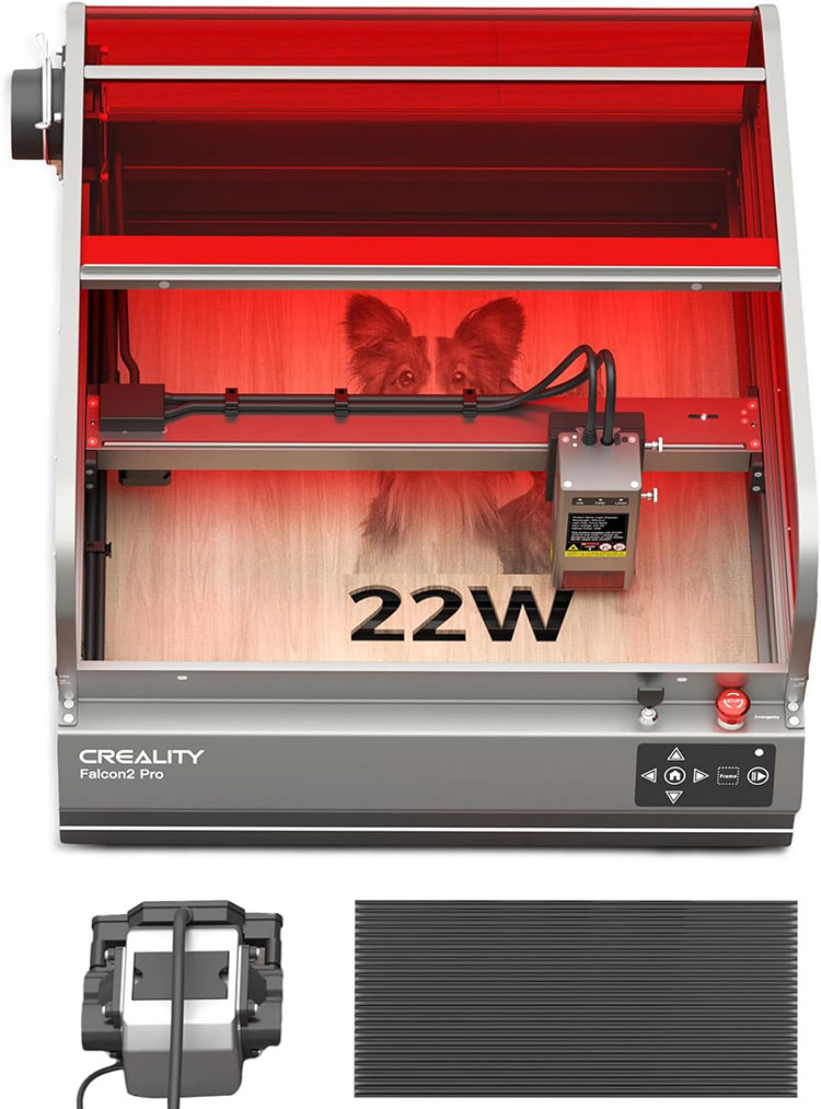 เครื่องแกะสลักด้วยเลเซอร์แบบปิด Falcon 2 pro 22W