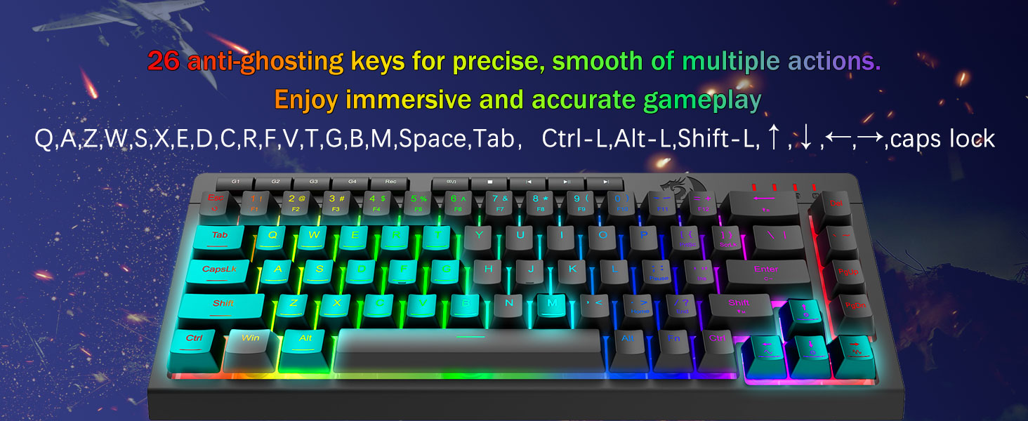 Black K519 Wired Gaming RGB Backlit Keyboard