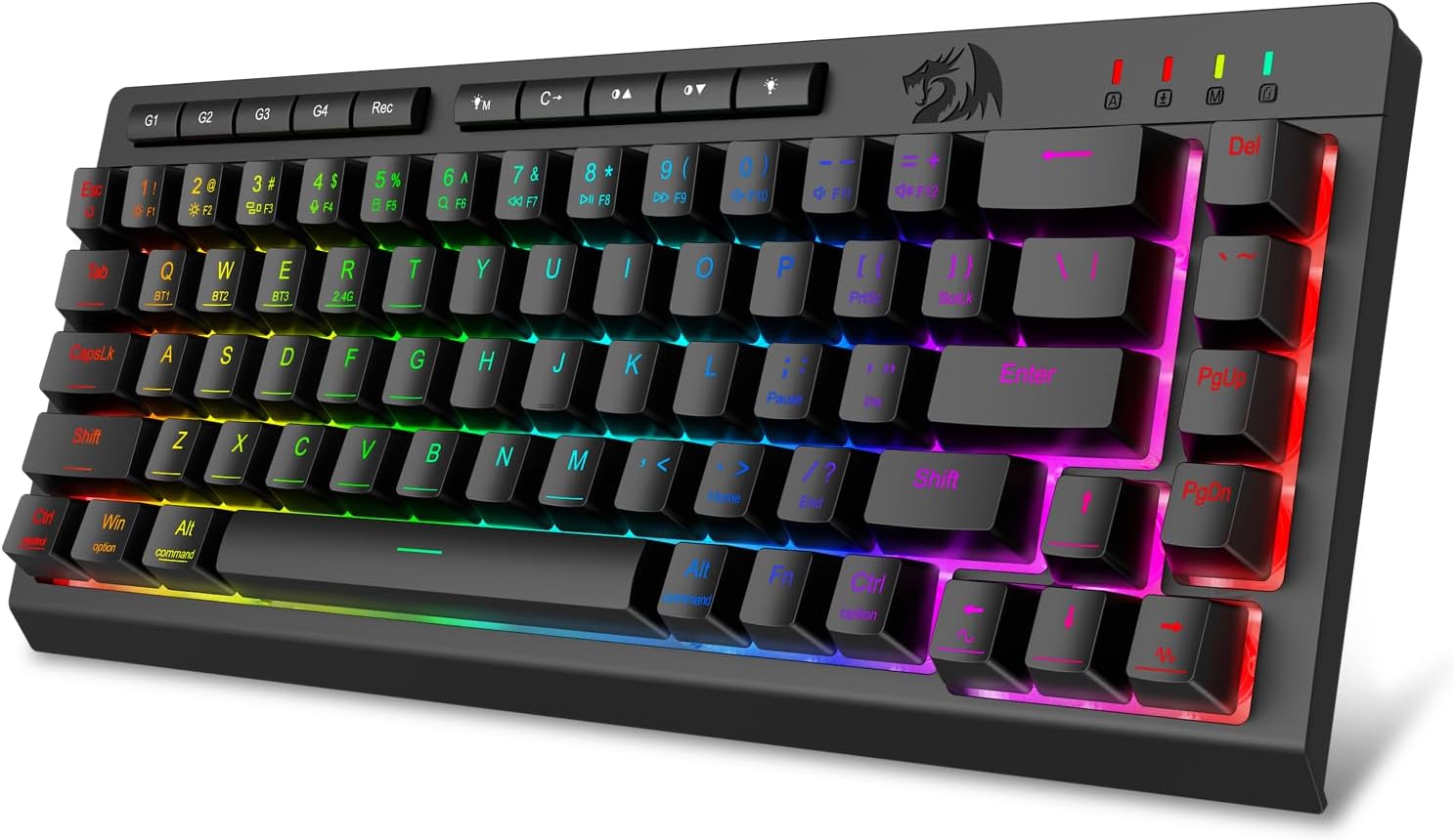 คีย์บอร์ดเล่นเกมไร้สายแบบพกพา K519 Pro สีดำ