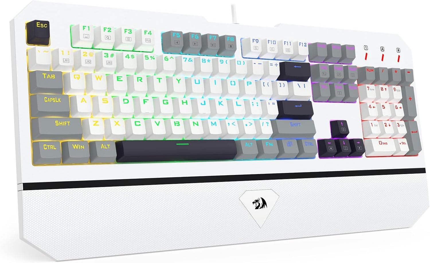 คีย์บอร์ดสีขาว K558 Mechanical Gaming แบบมีสาย 104 คีย์